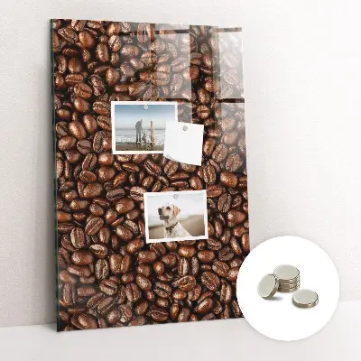 Magnetic glass dry erase board with coffee beans design