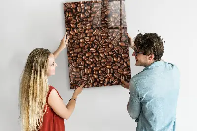 Magnetic glass dry erase board with coffee beans design