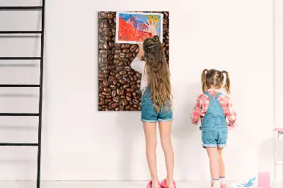 Magnetic glass dry erase board with coffee beans design
