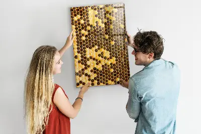 Magnetic glass dry erase board Honeycomb