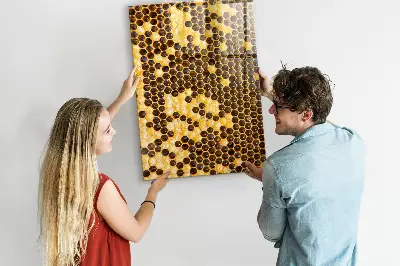 Honeycomb magnetic glass dry erase board