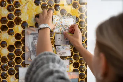 Magnetic glass dry erase board Honeycomb