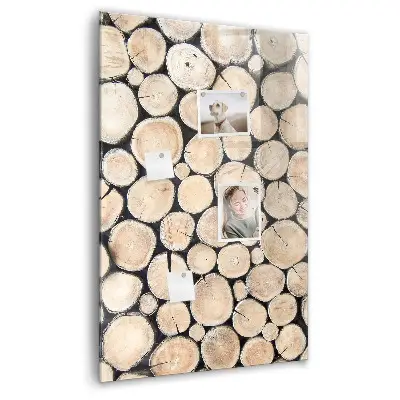 Magnetic glass dry erase board with tree stumps design