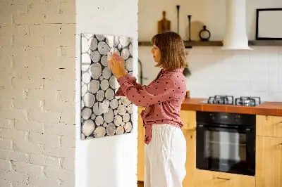 Magnetic glass dry erase board with tree stumps design