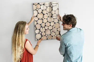 Magnetic glass dry erase board with tree stumps design