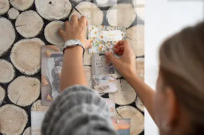Magnetic glass dry erase board with tree stumps design