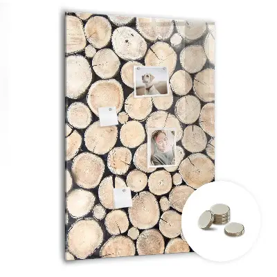 Magnetic glass dry erase board with tree stumps design
