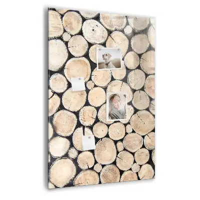 Magnetic glass dry erase board with tree stumps design