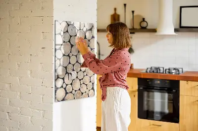 Magnetic glass dry erase board with tree stumps design