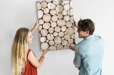 Magnetic glass dry erase board with tree stumps design