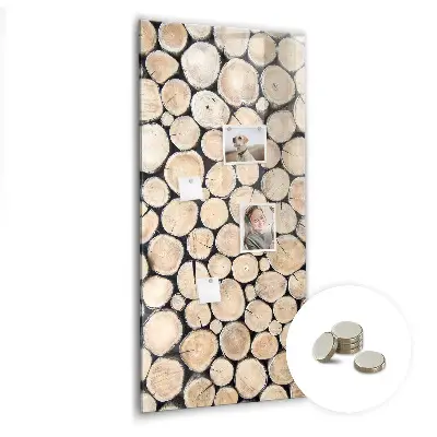 Magnetic glass dry erase board with tree stumps design