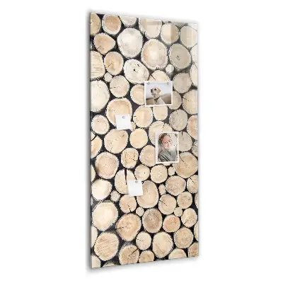 Magnetic glass dry erase board with tree stumps design