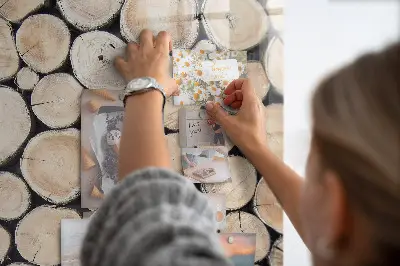 Magnetic glass dry erase board with tree stumps design