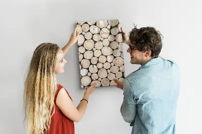 Magnetic glass dry erase board with tree stumps design