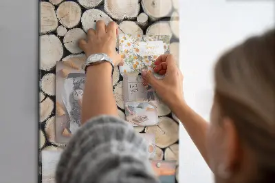 Magnetic glass dry erase board with tree stumps design