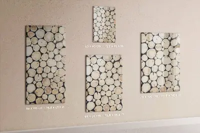 Magnetic glass dry erase board with tree stumps design