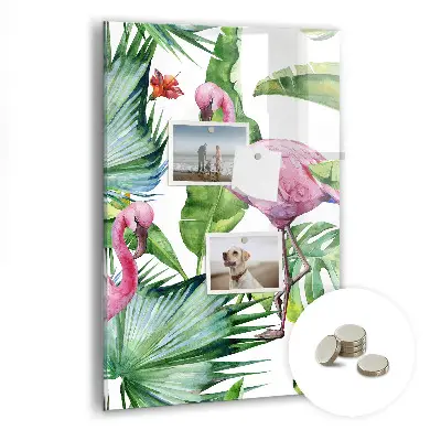 Flamingo Nature Magnetic Glass Dry Erase Board