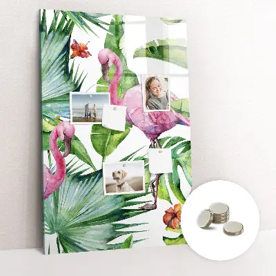 Flamingo Nature Magnetic Glass Dry Erase Board