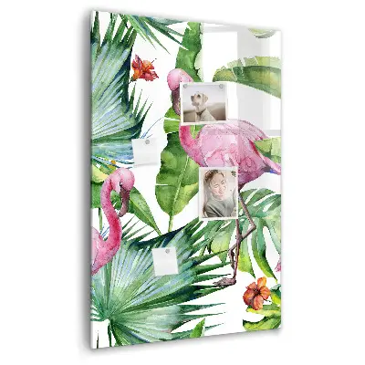 Flamingo Nature Magnetic Glass Dry Erase Board