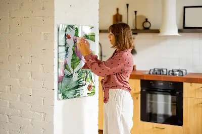 Flamingo Nature Magnetic Glass Dry Erase Board