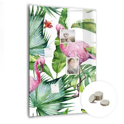 Flamingo Nature Magnetic Glass Dry Erase Board