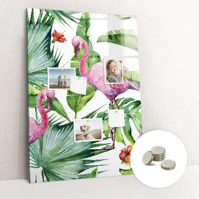 Flamingo Nature Magnetic Glass Dry Erase Board