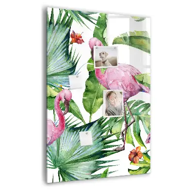 Flamingo Nature Magnetic Glass Dry Erase Board