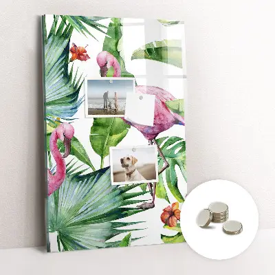 Flamingo Nature Magnetic Glass Dry Erase Board