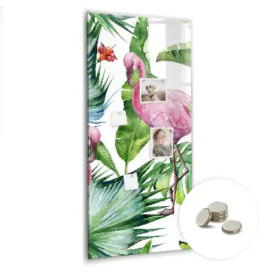 Flamingo Nature Magnetic Glass Dry Erase Board