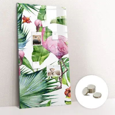 Flamingo Nature Magnetic Glass Dry Erase Board