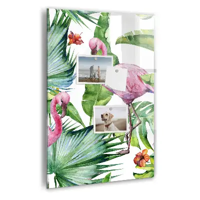 Flamingo Nature Magnetic Glass Dry Erase Board