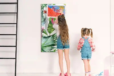 Flamingo Nature Magnetic Glass Dry Erase Board
