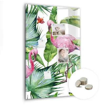 Flamingo Nature Magnetic Glass Dry Erase Board