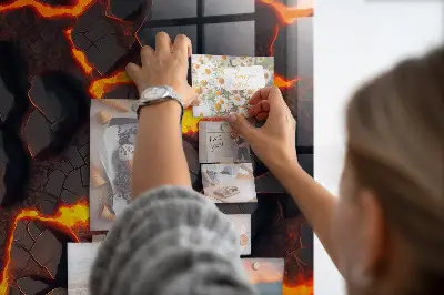 Magnetic glass dry erase board in volcano lava
