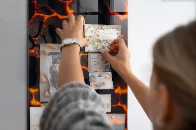 Magnetic glass dry erase board in volcano lava