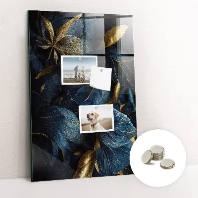 Magnetic glass dry erase board in dark floral print