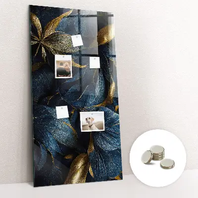 Magnetic glass dry erase board in dark floral print