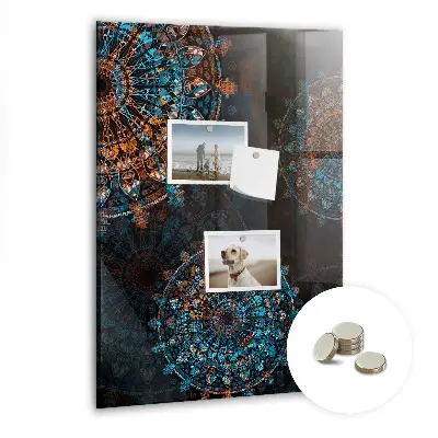 Magnetic wall board with decorative mandala design