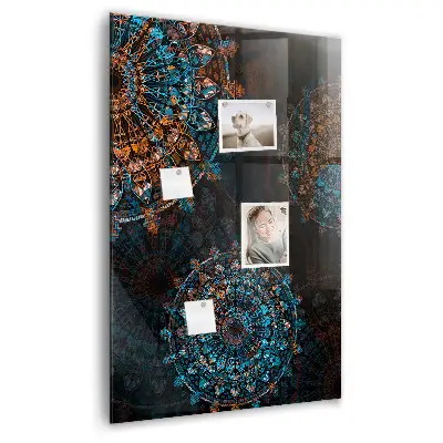 Magnetic wall board with decorative mandala design