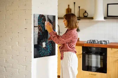 Magnetic wall board with decorative mandala design