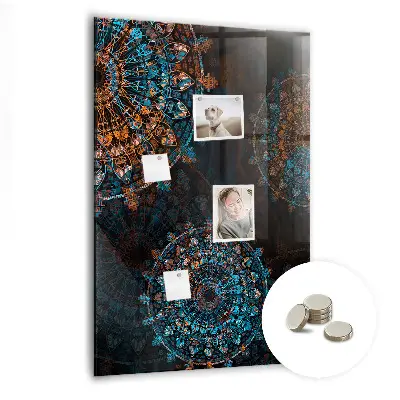Magnetic wall board with decorative mandala design