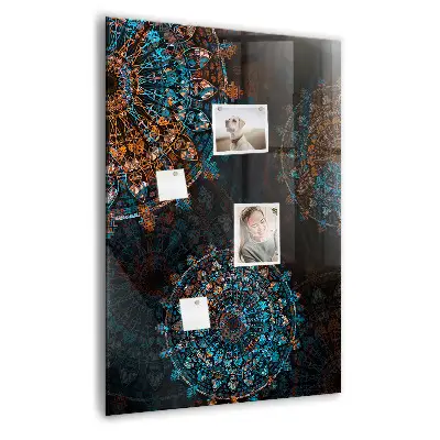 Magnetic wall board with decorative mandala design