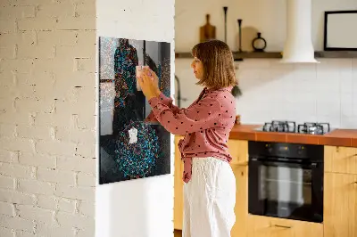 Magnetic wall board with decorative mandala design