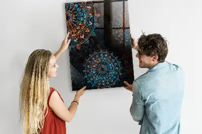 Magnetic wall board with decorative mandala design