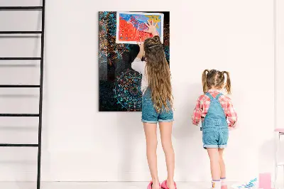 Magnetic wall board with decorative mandala design