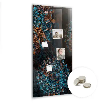 Magnetic wall board with decorative mandala design