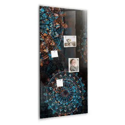 Magnetic wall board with decorative mandala design