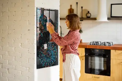 Magnetic wall board with decorative mandala design
