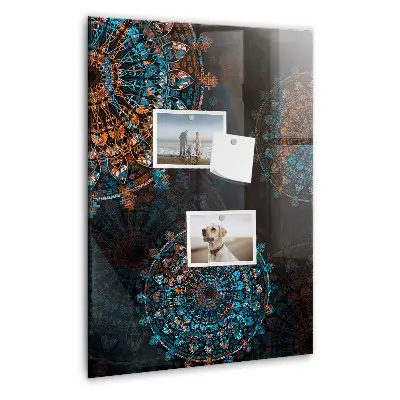 Magnetic wall board with decorative mandala design