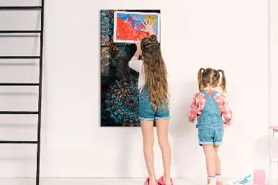 Magnetic wall board with decorative mandala design